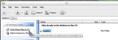 files ready to be written to cd