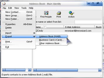 Address book backup