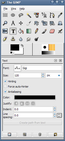 GIMP Text Tool