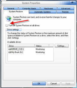 Turn off System Restore