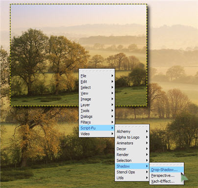 GIMP drop shadow