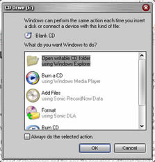 Open Writable CD Folder